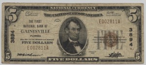 1929 Type 1 $5 Note Charter #3894