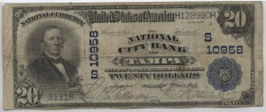 1902 Plain Back $20 Note Charter #10958