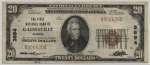 1929 Type 1 $20 Note Charter #3894