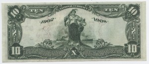 1902 Date Back $10 Note Signed W.A. Redding, Cash. and C.E. Garner, Pres. Charter #S8321