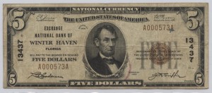 1929 Type 1 $5 Note Charter #13437
