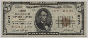 1929 Type 2 $5 Note Charter #13437