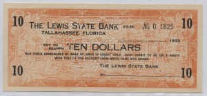 1933 The Lewis State Bank $10