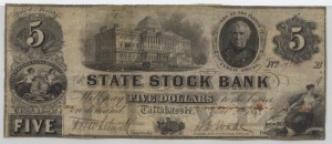 1853 $5 B Plate Note