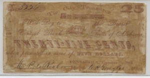 1861 .25 Cent Note