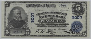 1902 Plain Back $5 Note Charter #9007