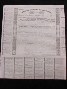 1839 United States of America Territory of Florida $1000 Bond Southern Life and Trust Company of Florida