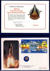 1981 First Day of Issue Space Shuttle Gold Piece