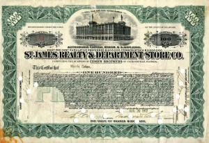 St. James Realty & Department Store Co. Jacksonville, FL.  Aug. 20 1912