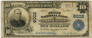 The First National Bank of Fort Gaines. 1902 Plain Back $10 Note Charter #6002