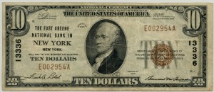 The Fort Greene National Bank 1929 Type 1 $10 Note Charter #13336