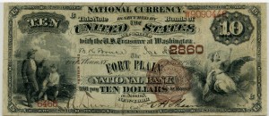 The Fort Plain National Bank. 1882 Brown Back $10 Note. Charter #2860